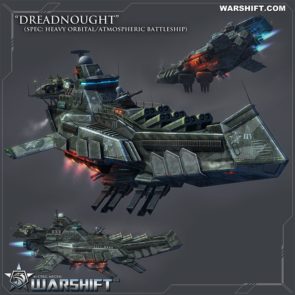 WARSHIFT Dreadnought - Bombing the planet’s surface, assault missions battleship