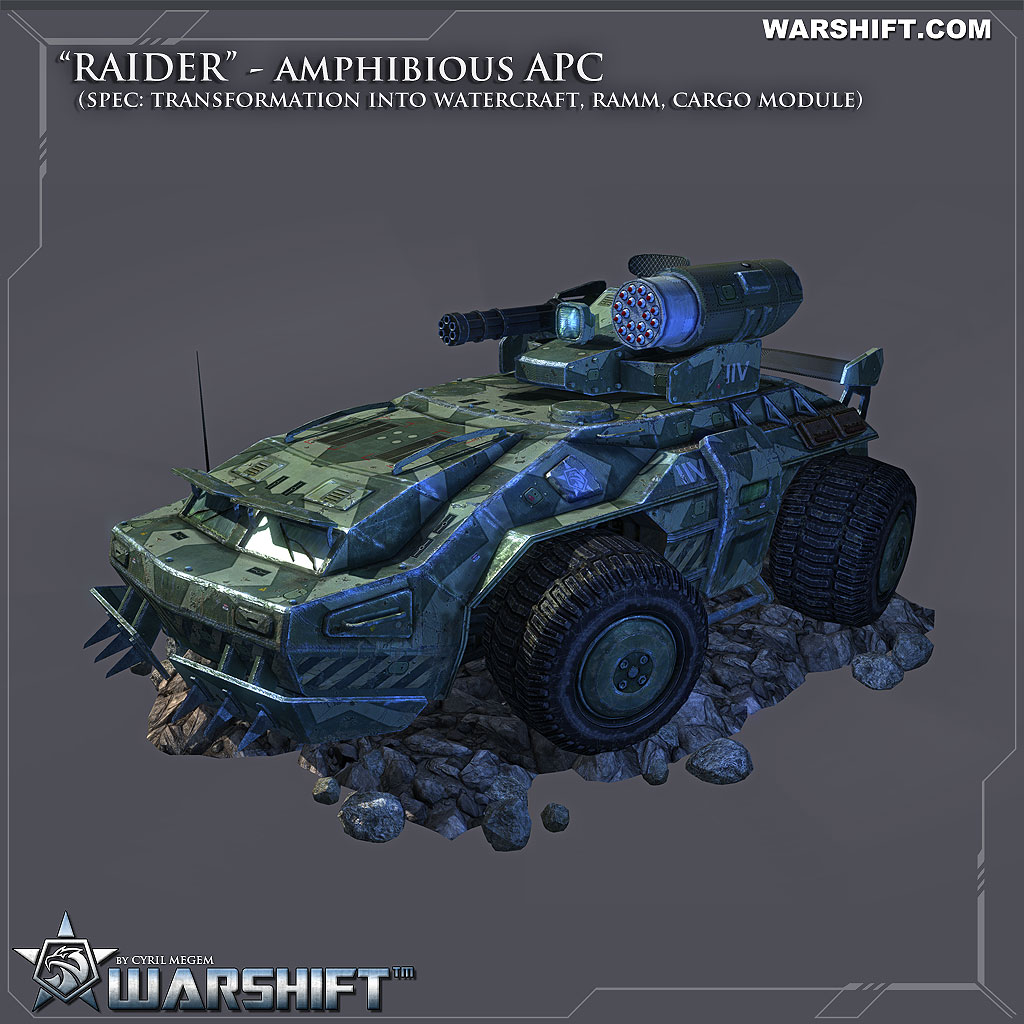 WARSHIFT 'RAIDER' - Amphibious APC can transform into a watercraft and is perfect for landing troops.