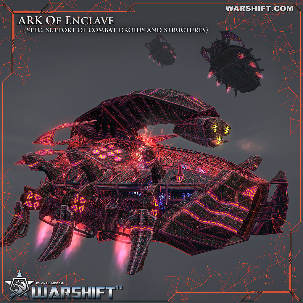 WARSHIFT The space ARK – an assault aircraft carrier is the flagship of the alien fleet.