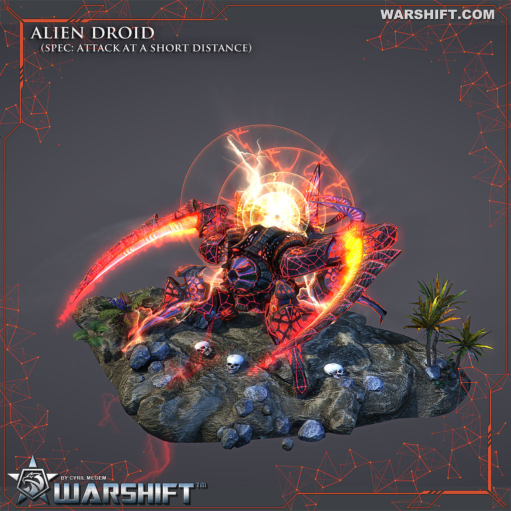 WARSHIFT Alien droid lower class of combat droids from the enclave of the Atroids