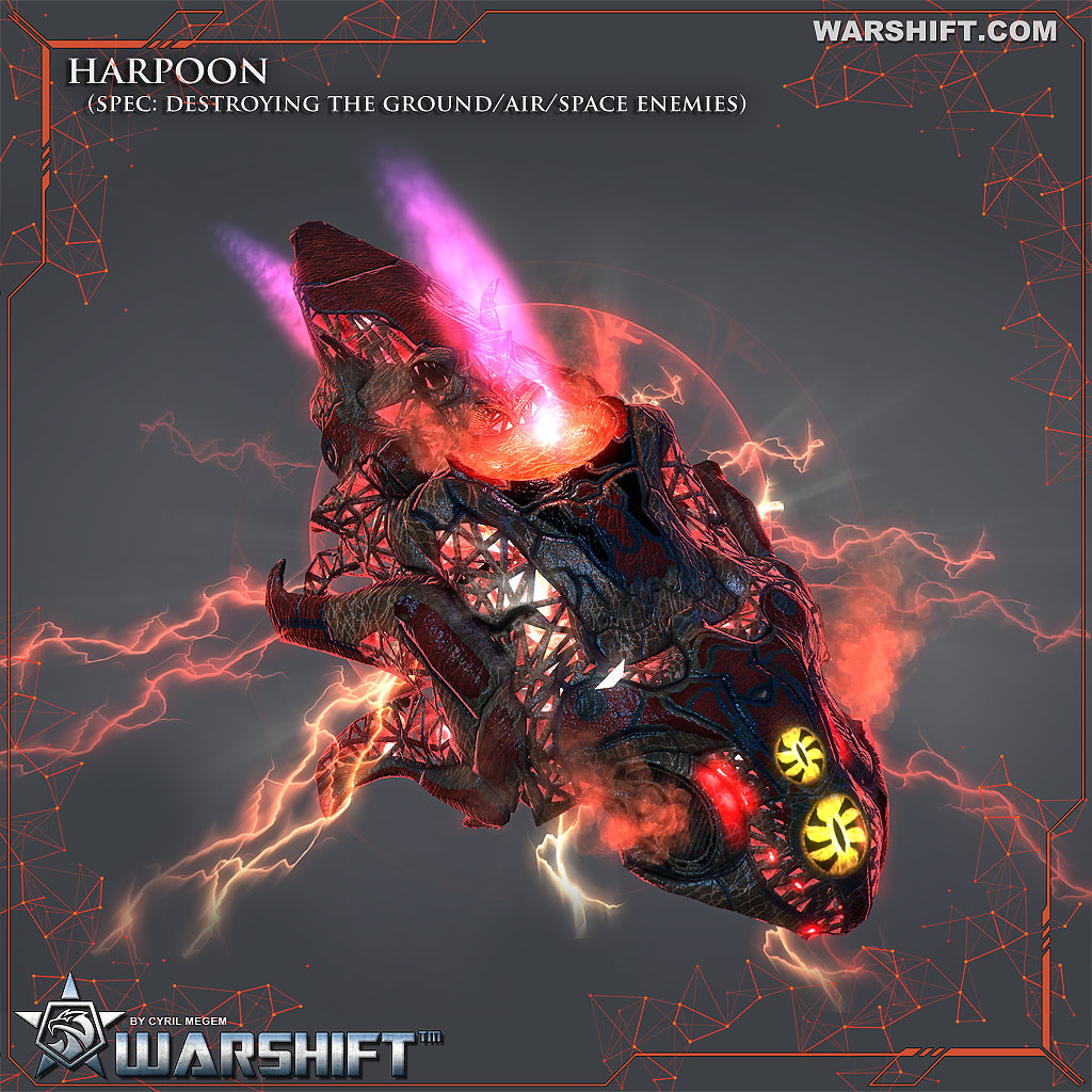 WARSHIFT Alien Harpoon (fighter) - Destroying ground/air/space enemies