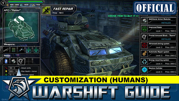 WARSHIFT Official tutorial: Characters customization video guide (Humans faction)