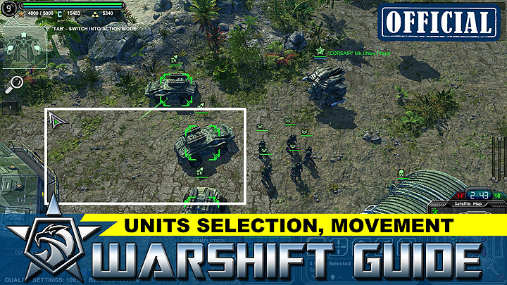 WARSHIFT Official tutorial: Units selection, Movements, Units group